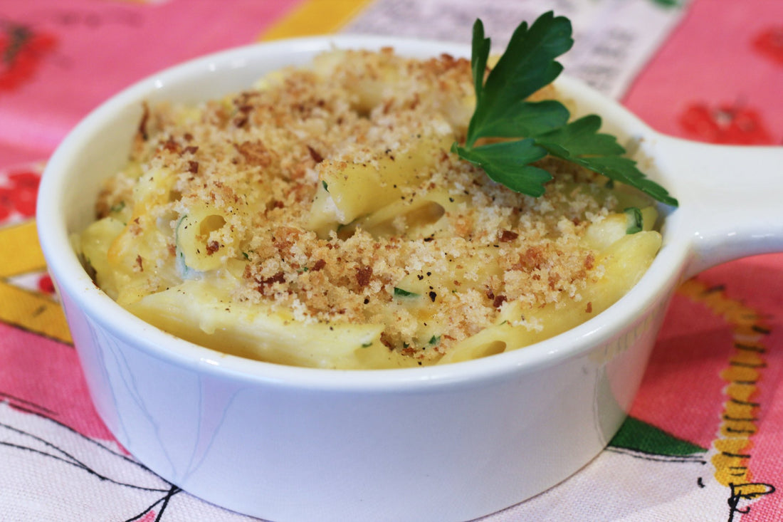 bowl of homemade macaroni and cheese